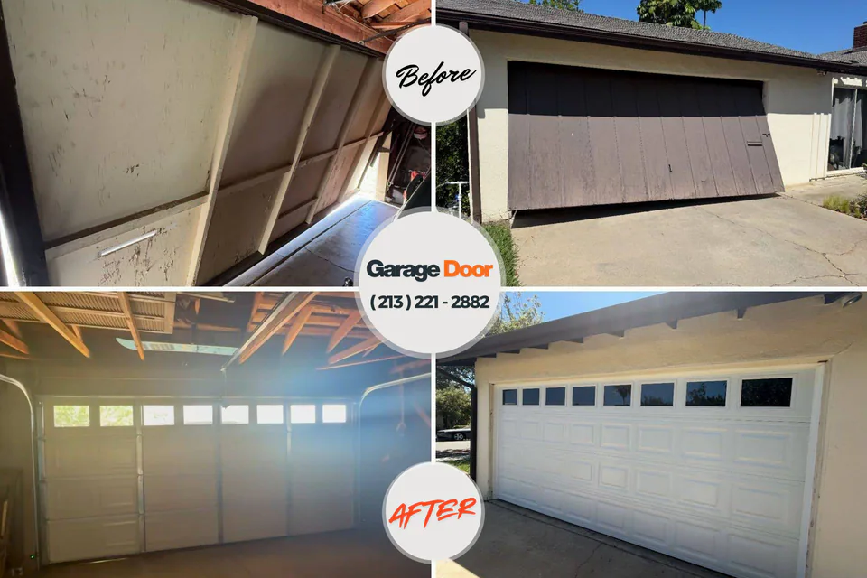 Before and after: garage door repair Garden City, MO